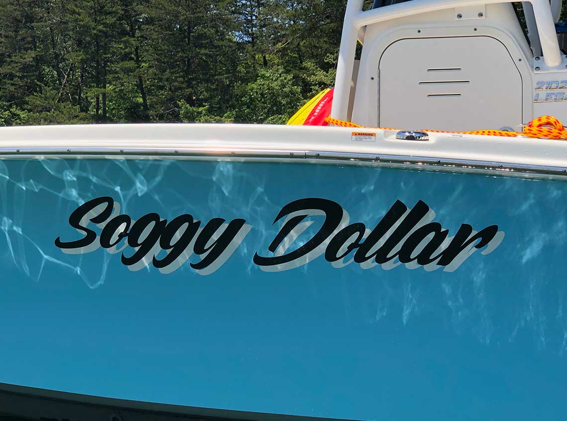 Custom boat lettering