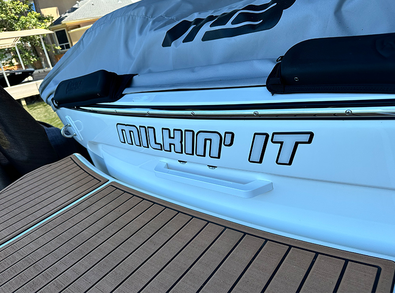 Custom domed boat name