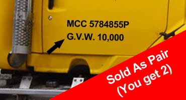 Gross Vehicle Weight - GVW - Number Kits